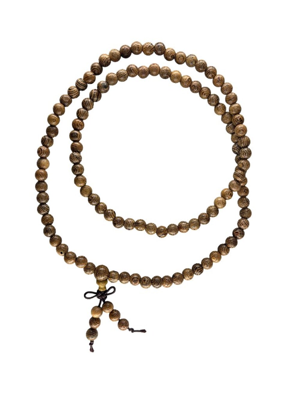 Natural Wenge Wood 6mm 108 Beads Mala Prayer Bracelet Necklace 12.6g
